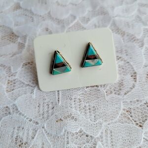 Vintage Inlay Stud Earrings